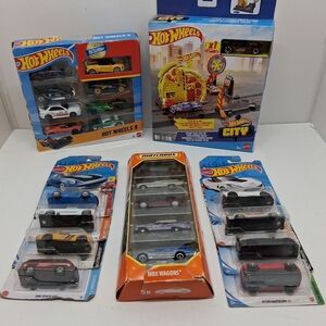 Hot Wheels Assorted Kids Toy Car Pack - Blue, Black, White, Red, Yellow, Green